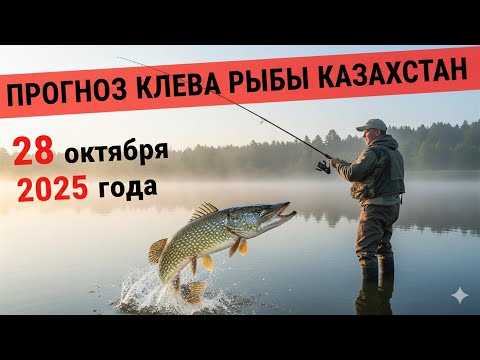 Видео: ПРОГНОЗ КЛЁВА в Казахстане на 28 октября 2025 года. Бросай все и на рыбалку!