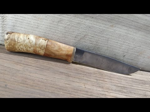 Видео: Нож из обоймы подшипника с красивой рукоятью