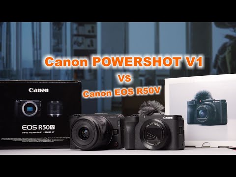 Видео: Обзор Canon Powershot V1 против Canon R50V