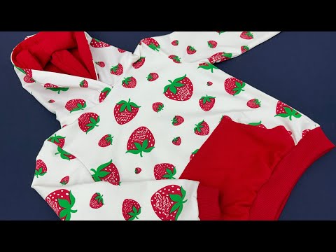 Видео: Раскрой и шитье толстовки с капюшоном и карманами / Спортивные костюмы для детей / Шитье толстовки