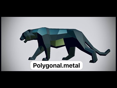 Видео: Полигональная фигура пантера  из металла. Polygonal.metal