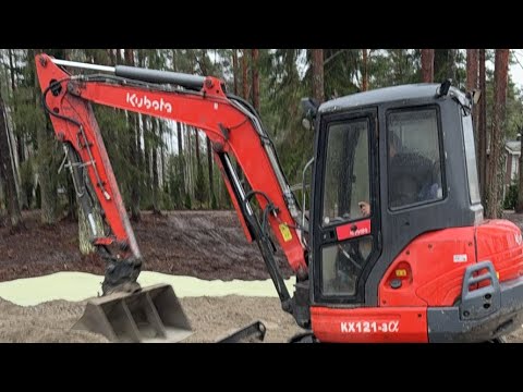 Видео: Экскаватор Kubota расчистка участка и планировка в прямом эфире!