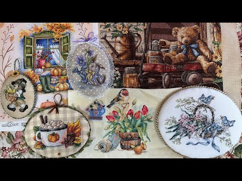 Видео: #63 Вышивка на садовую тематику: лейки, шляпки, корзинки: dimensions, mill hill