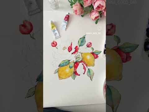 Видео: Любимая акварель 💕🥰 #aquarelle #watercolor #watercolorartist #watercolorillustration #акварель