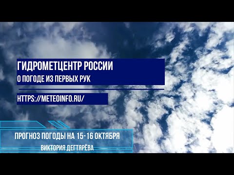 Видео: Прогноз погоды на 15-16 окт.  2024 г