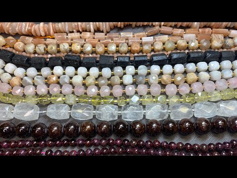 Видео: Солнечный и лунный камень, кварцы, гранат и турмалин с AliExpress
