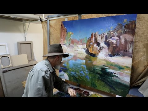 Видео: КАК РИСОВАТЬ ПРОЗРАЧНУЮ ВОДУ 💦 Живопись пейзажа засушливого оазиса!