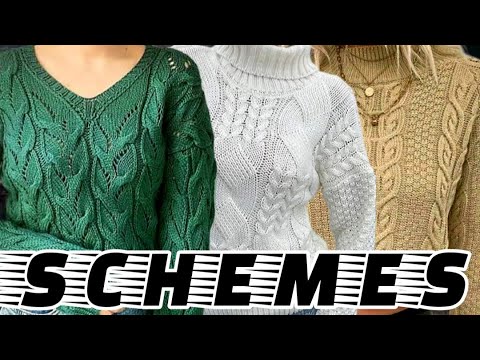 Видео: 5 схем вязаных свитеров. 5 knitted sweater patterns.