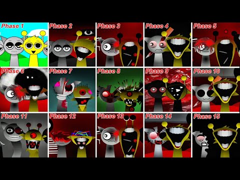 Видео: Смешайте все Грей и Саймона в Sprunki incredibox - Фаза 1 против Фаза 2 против Фаза 3 против ... ...