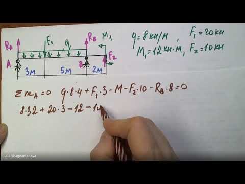 Видео: Сопромат Плоский изгиб Расчёт на прочность Задача №3.25