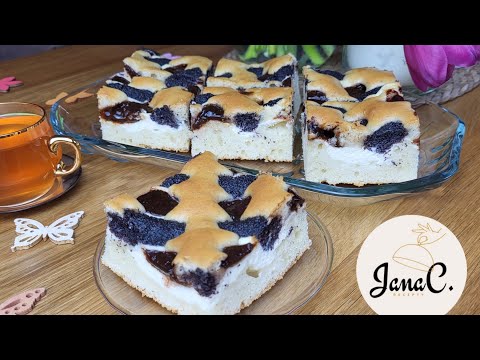 Видео: Быстрый литой пирог с творогом, джемом и маком - простой рецепт для противня!/@JanaCJany