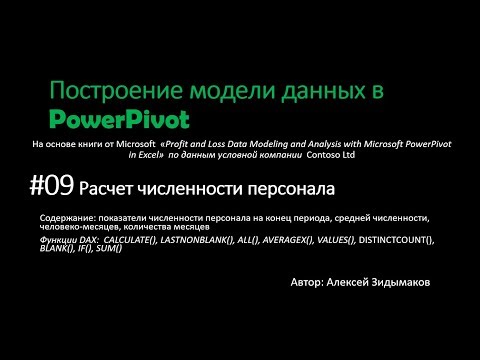 Видео: 09.1 Расчет количества на конец периода в PowerPivot на примере расчета численности сотрудников