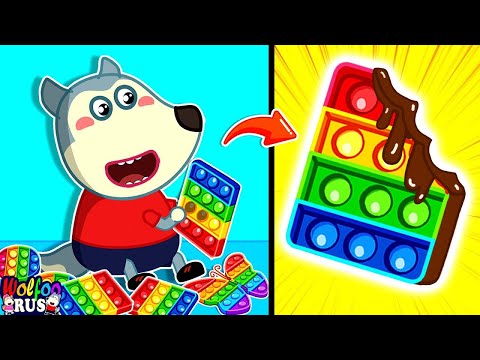 Видео: История Вулфу #5 - Не кладите конфеты в шоколад Pop It! | Wolfoo Russian | Kids Cartoon