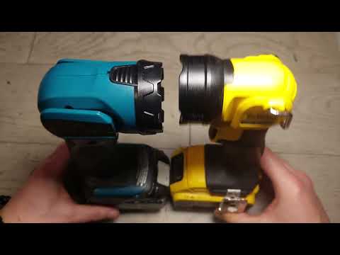 Видео: Фонари Dewalt DCL040 и Makita DML815 сравнительный обзор.
