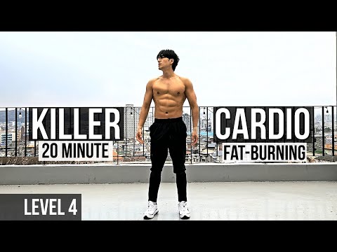 Видео: Мощная домашняя кардио тренировка для сжигания жира (уровень 4) Killer Fat-Burning Home Cardio