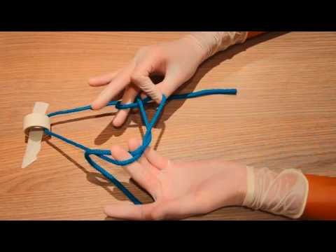 Видео: Double one handed surgical knot / сложный хирургический узел (по Булынину), 1080р!