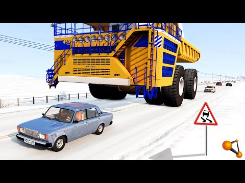 Видео: ГОЛОЛЁД НЕ ВИНОВАТ! БЕЛАЗ НА СКОЛЬЗКОЙ ДОРОГЕ  | BeamNG.drive