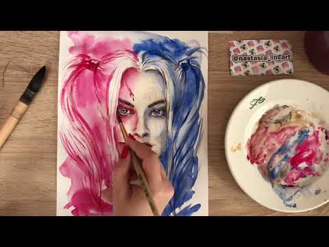 Видео: Портрет по фото. Акварель