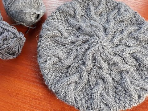 Видео: Шапка-берет спицами. Часть 3.