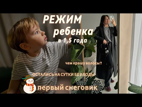Видео: Режим ребенка в 1,5 года | Остались на сутки без воды😱 | Чем крашу волосы 🎨 | Первый снеговик ☃️ |