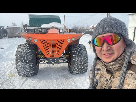 Видео: Первый запуск СВ 418 (сибирский вездеход). В Якутске. Март.