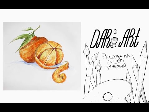 Видео: Как нарисовать мандарин акварелью! #Dari Art #рисоватьМОЖЕТкаждый