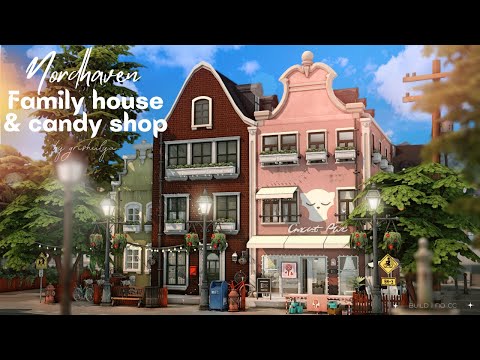 Видео: Жилой дом и магазин сладостей 🍭| Строительство | The Sims 4 | No CC