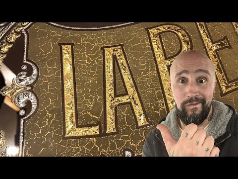 Видео: Эффект настоящего золота с трещинами. Стеклянная табличка с позолотой.