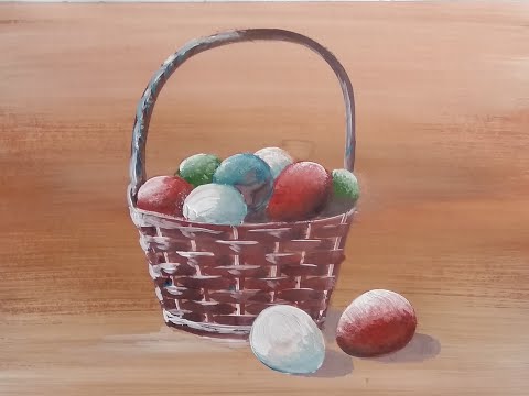 Видео: Мастер Класс. Гуашь. ОНЛАЙН УРОК. ПАСХАЛЬНАЯ КОРЗИНКА.