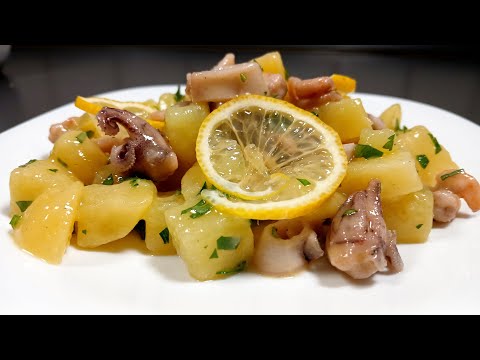 Видео: Салат с Кальмарами и Креветками: Лёгкий Рецепт с Картофелем и Лимонной Заправкой