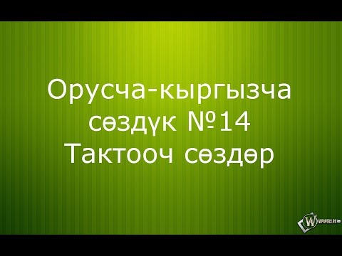 Видео: Орусча-кыргызча сөздүк №14