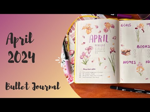 Видео: Развороты на апрель - Bullet Journal April