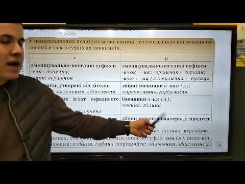 Видео: 6 клас. Букви Е, И, І в суфіксах іменників