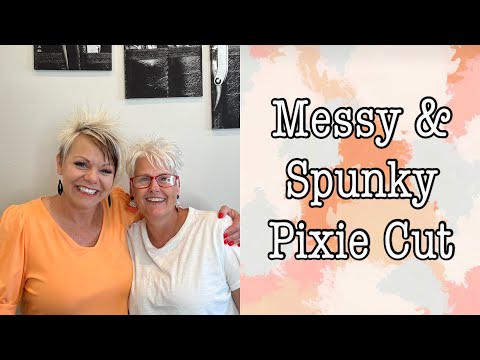 Видео: Небрежная и дерзкая стрижка пикси | Прически для пожилых женщин в очках