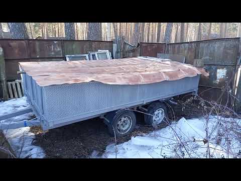 Видео: Краткий обзор самодельного прицепа для перевоски пчёл с "бортами---трапами"