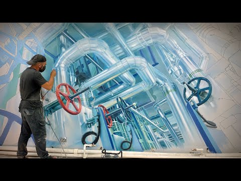 Видео: Роспись стен-аэрография