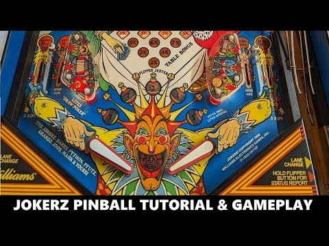 Видео: Учебное пособие и игровой процесс Jokerz Pinball (Уильямс, 1988)
