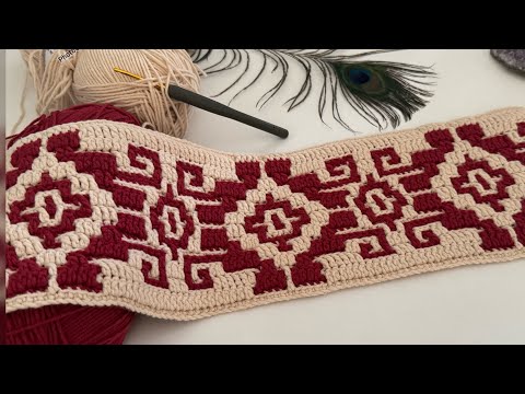 Видео: Сочетание традиционных узоров ковров с техникой мозаики крючком #crochet #diy #traditional