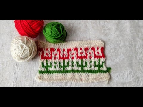 Видео: Узоры спицами 06 Ленивый жаккард
