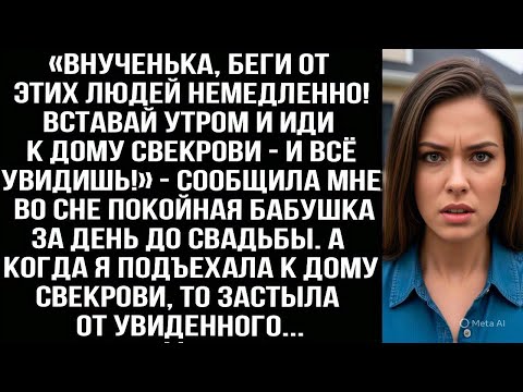 Видео: Покойная бабушка предупредила меня во сне перед свадьбой. Я приехала к дому свекрови и всё поняла...