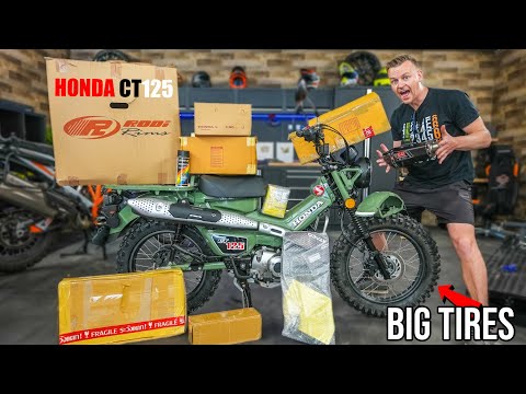 Видео: Распаковка HONDA CT125 из Японии: установка шин Monster Tires и модов