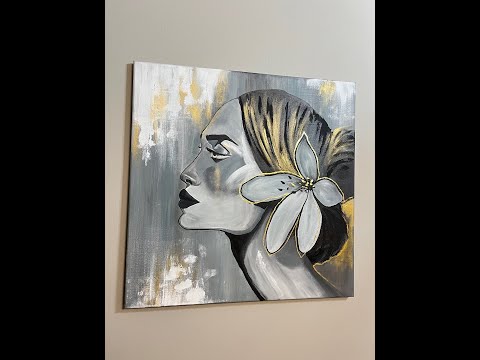 Видео: Интерьерная картина. Женский портрет