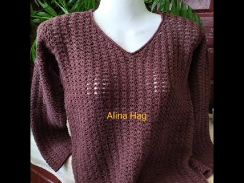 Видео: Pulover crosetat/ Crochet Sweater / Женский джемпер крючком