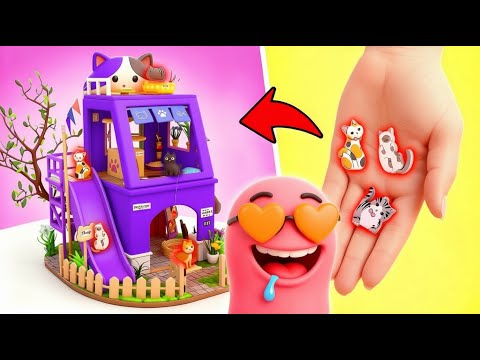 Видео: Вау! Сделай Мини-Домик для Кошки! 🏠🐱 Легкое DIY-Творчество! ✨