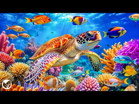 Видео: Успокаивающая океанская музыка 🌊 Волшебные рифы, дельфины и красочная жизнь под водой