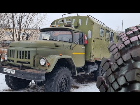 Видео: Колеса от Урала на ЗИЛ 131. Первое испытание ОИ-25 в снегу.