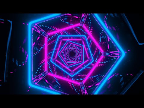 Видео: 🌈 Заставка 4K | Розово-Синий Неоновый Пятиугольный Тоннель – Психоделический VJ Луп (Без Звука) 🔺