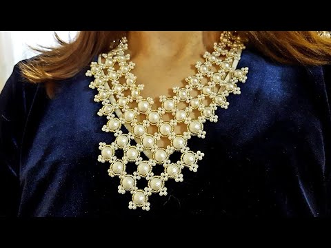 Видео: Beaded Pearl Necklace/PEARL Necklace/Beaded necklace/Collar de cuentas/ЖЕМЧУЖНОЕ колье