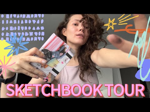 Видео: Что скрывает мой скетчбук/ SKETCHBOOK  TOUR/ блокнот для рисования/ мой первый мерч как художника 