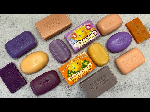 Видео: Dry soap cutting 🧡💜/ Резка сухого мыла/ ASMR